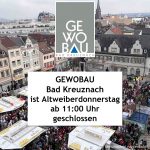 Gewobau Altweiberdonnerstag 2026 geschlossen